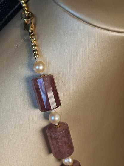 COD: TGU0001- Collana – Ulivo, Quarzo, Perle e Argento 925