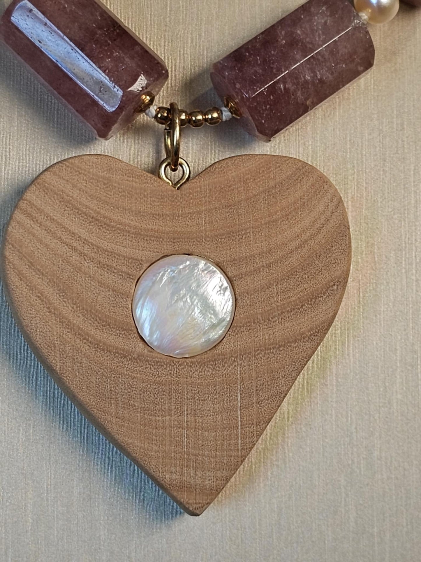 COD: TGU0001- Collana – Ulivo, Quarzo, Perle e Argento 925