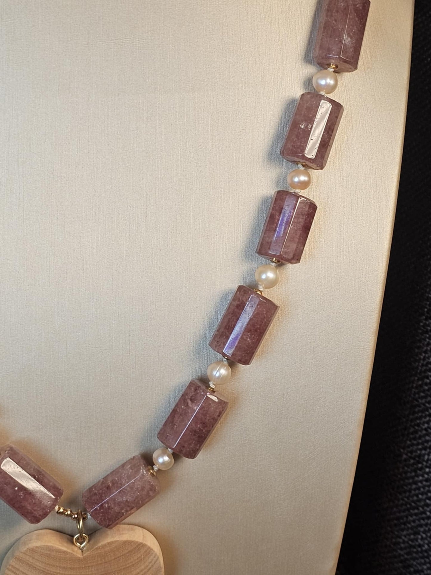 COD: TGU0001- Collana – Ulivo, Quarzo, Perle e Argento 925