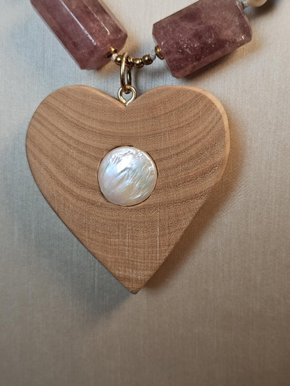 COD: TGU0001- Collana – Ulivo, Quarzo, Perle e Argento 925