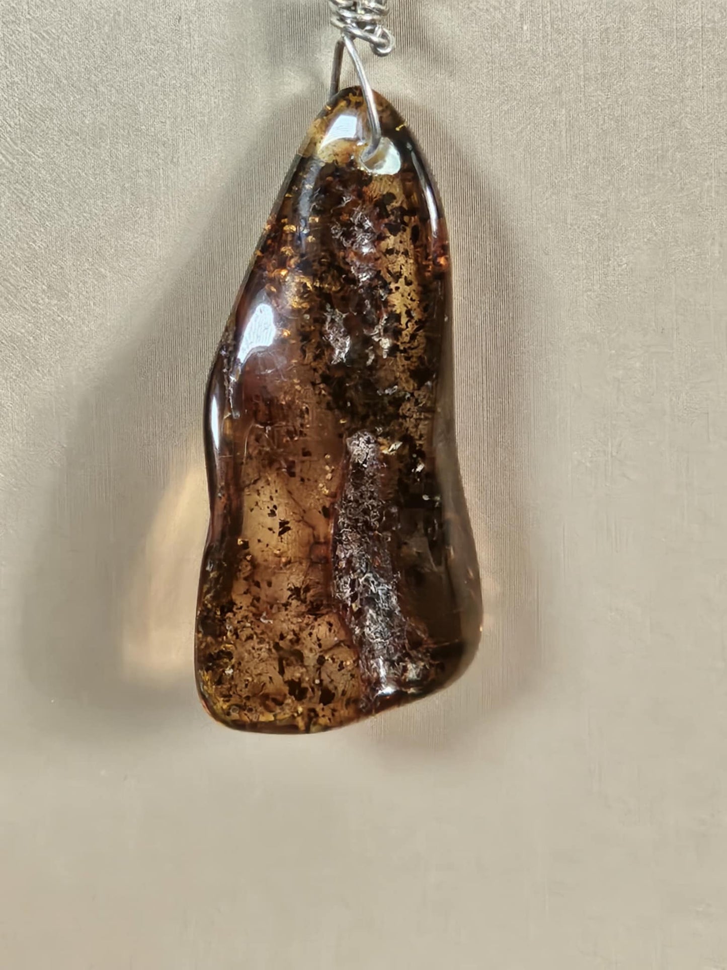 COD:TG0010 – Collana in ambra, turchese, legno di mare e argento 925