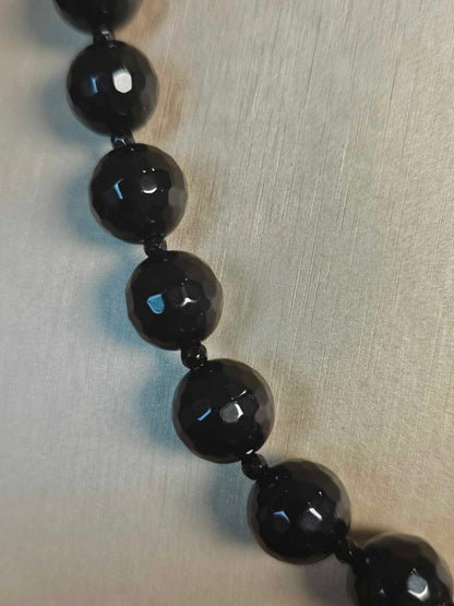 COD: TG0008- Collana – Agata nera, Acquamarina, Ambra, Osso e Argento 925