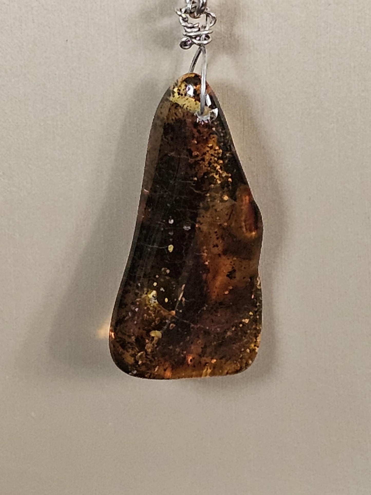 COD:TG0010 – Collana in ambra, turchese, legno di mare e argento 925