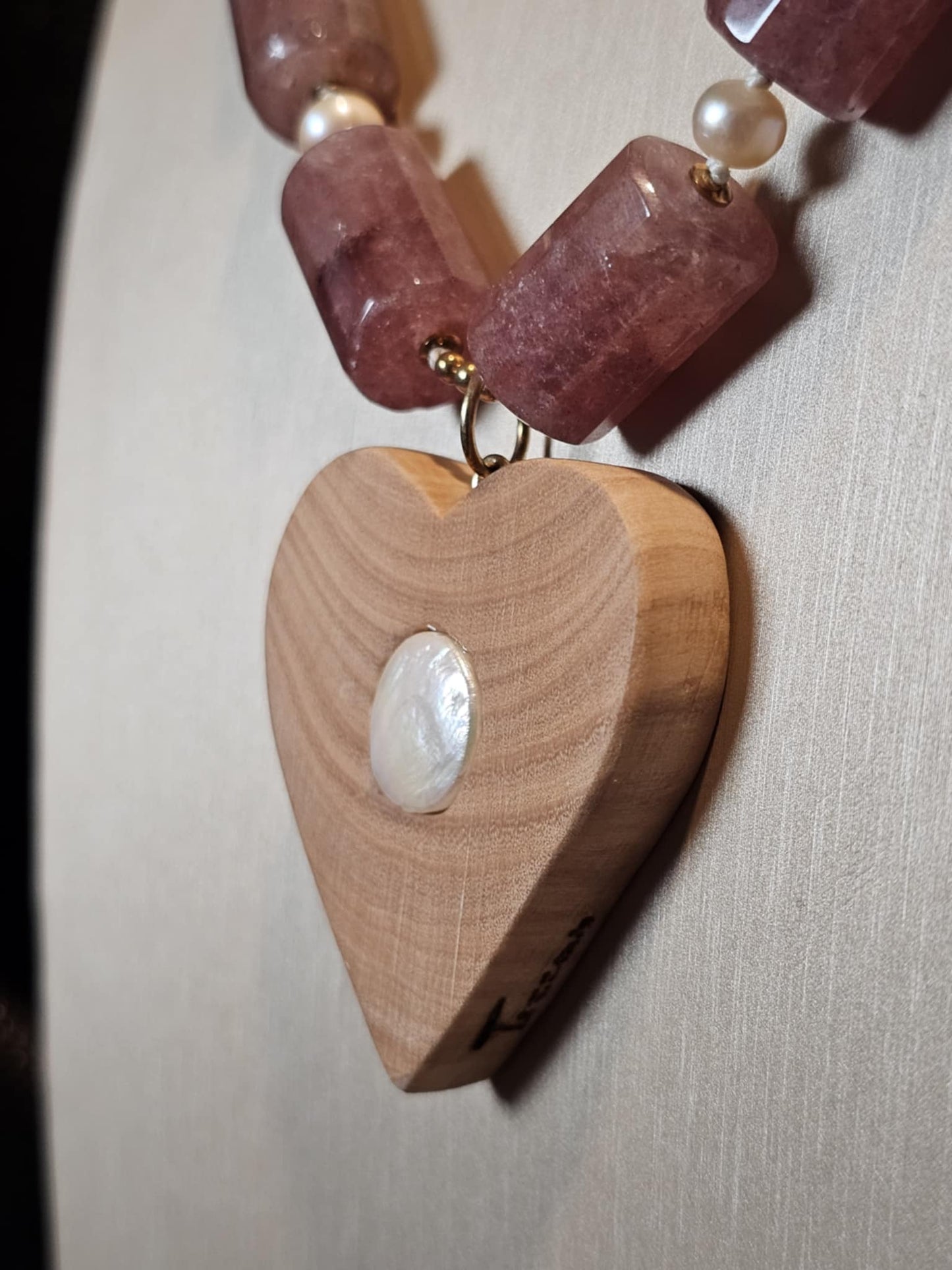 COD: TGU0001- Collana – Ulivo, Quarzo, Perle e Argento 925