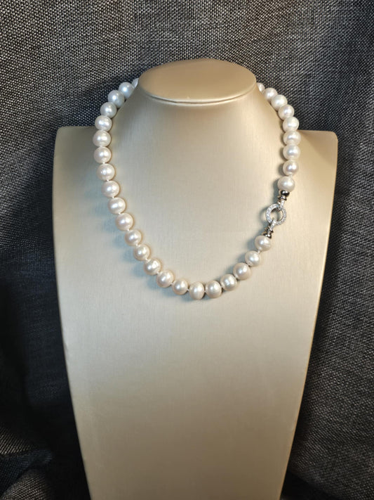 COD: TG0002- Collana – Perle naturali, Argento 925 e Zirconi