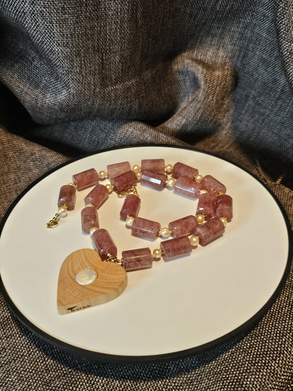 COD: TGU0001- Collana – Ulivo, Quarzo, Perle e Argento 925