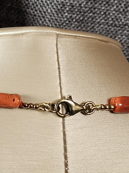 COD:TG0009 – Collana in corallo del Mediterraneo, cammeo e argento 925