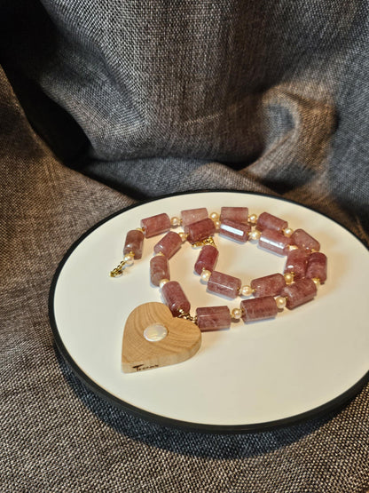 COD: TGU0001- Collana – Ulivo, Quarzo, Perle e Argento 925