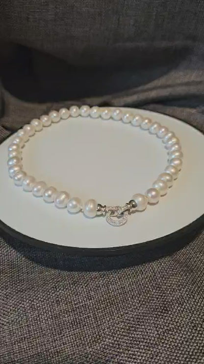 COD: TG0002- Collana – Perle naturali, Argento 925 e Zirconi