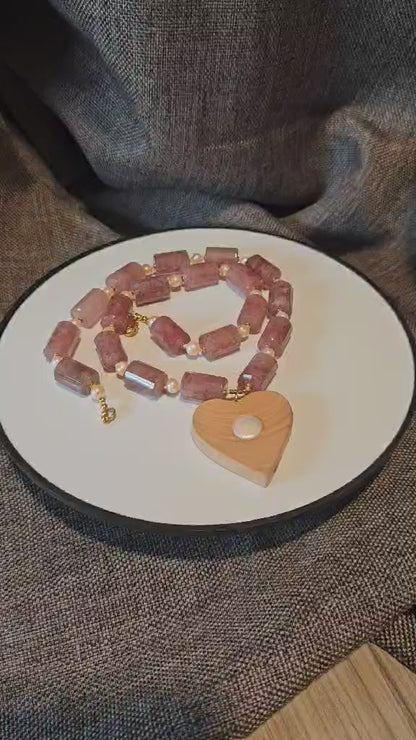 COD: TGU0001- Collana – Ulivo, Quarzo, Perle e Argento 925