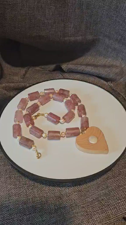 COD: TGU0001- Collana – Ulivo, Quarzo, Perle e Argento 925